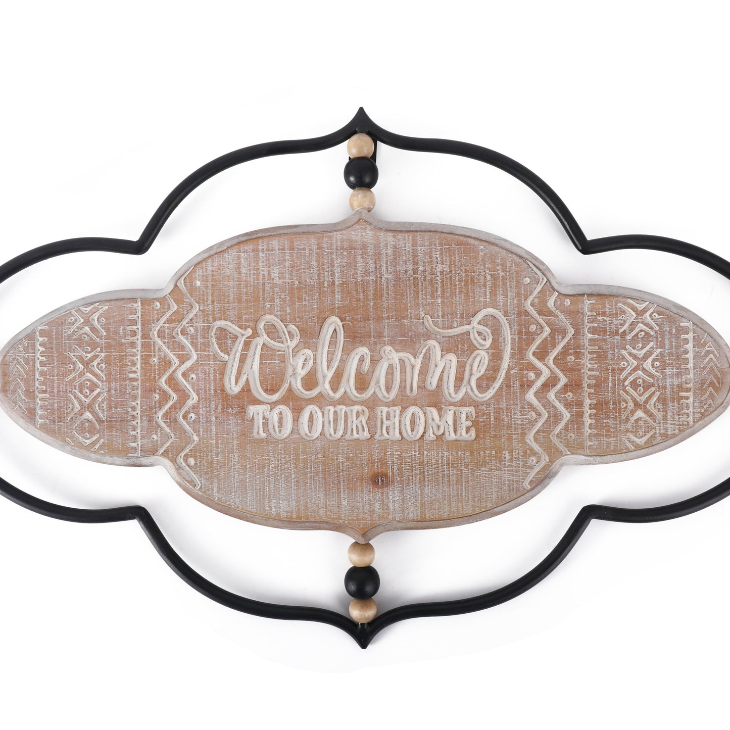 Wood Welcome Home Sign, Wall Art Hanging Signs for Outdoor (22 x 12.2 Inch)