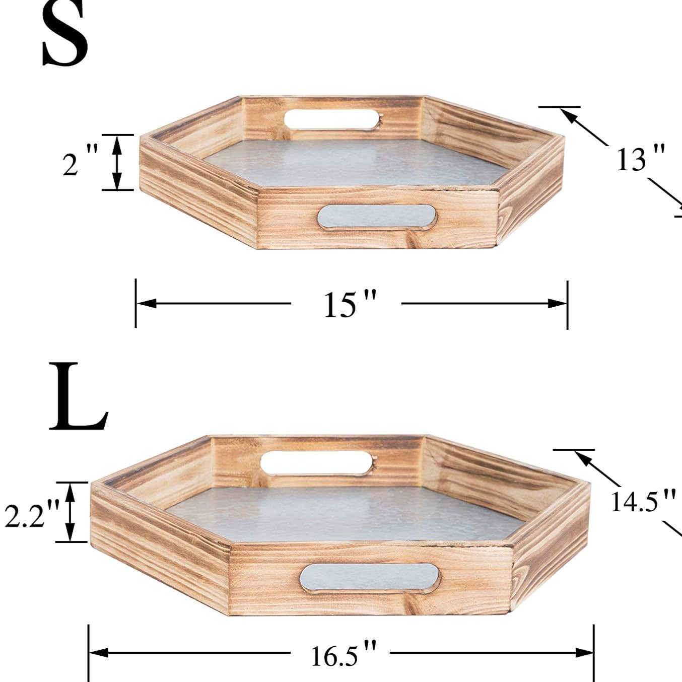 Artta Cobbins Solid Wood Tray - Set of 2