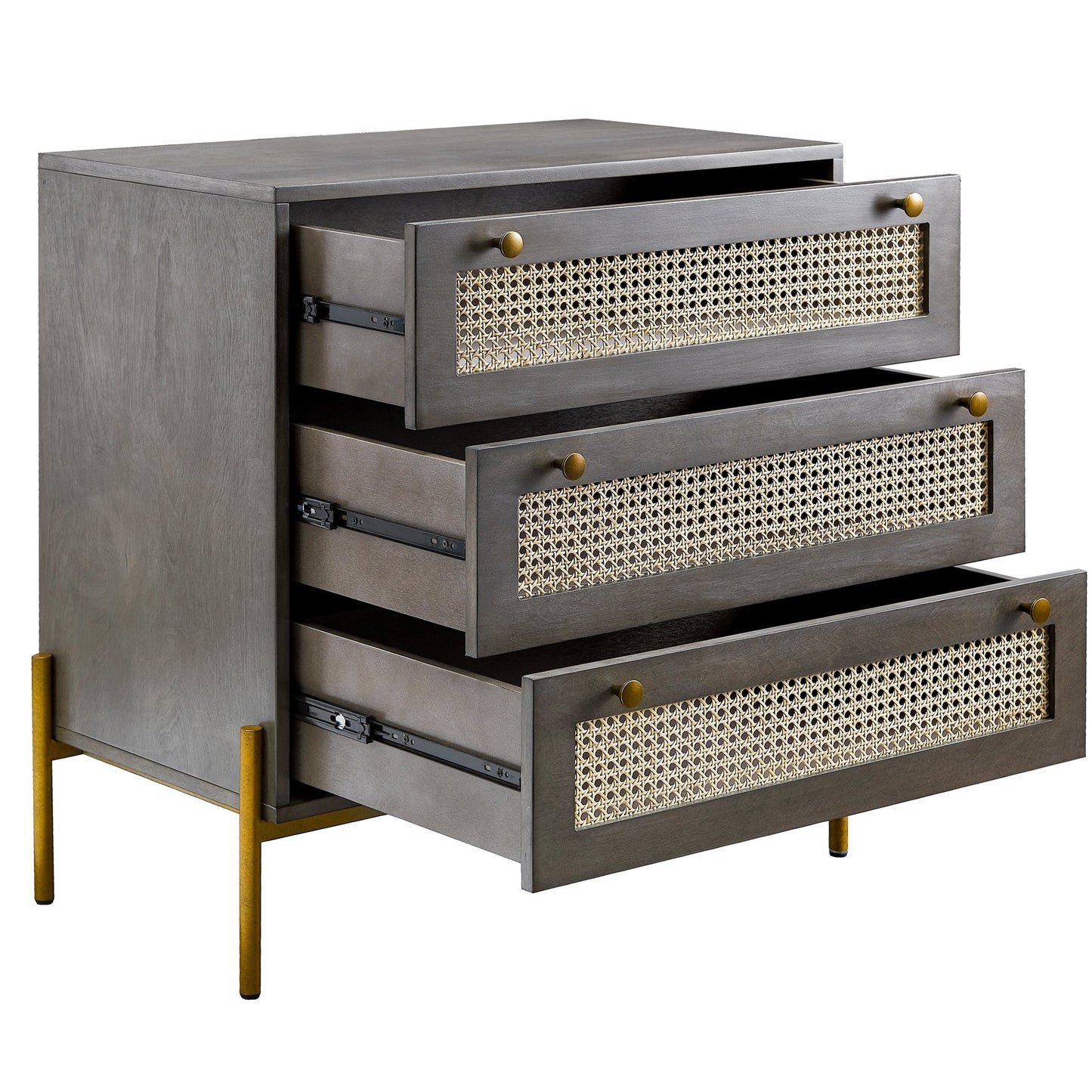 Retro Cabinet With Three Drawer Gray